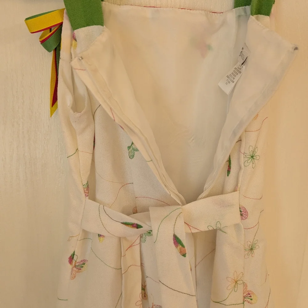 Bonnie Jean White Embroidered Butterfly Sleeveless Spring Dress. Size 5
